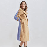 Back Striped Bandage belted Overcoat
