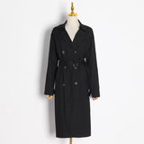 Back Striped Bandage belted Overcoat