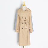 Back Striped Bandage belted Overcoat