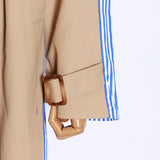 Back Striped Bandage belted Overcoat