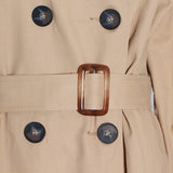 Back Striped Bandage belted Overcoat