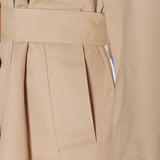 Back Striped Bandage belted Overcoat