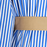 Back Striped Bandage belted Overcoat
