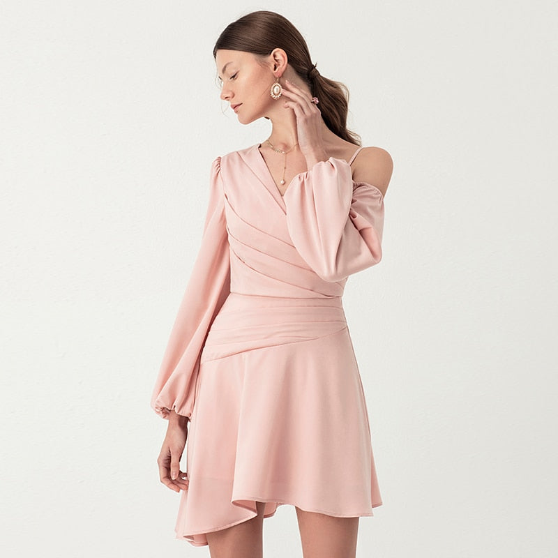 ZANEA Asymmetric Mini Dress