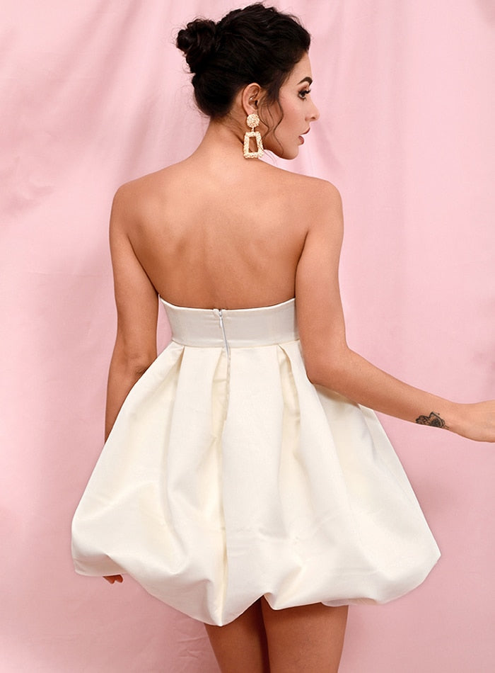 CUSTARD sweetheart  ivory mini dress