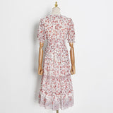 HERMOSA Floral V-Neck Midi Dress