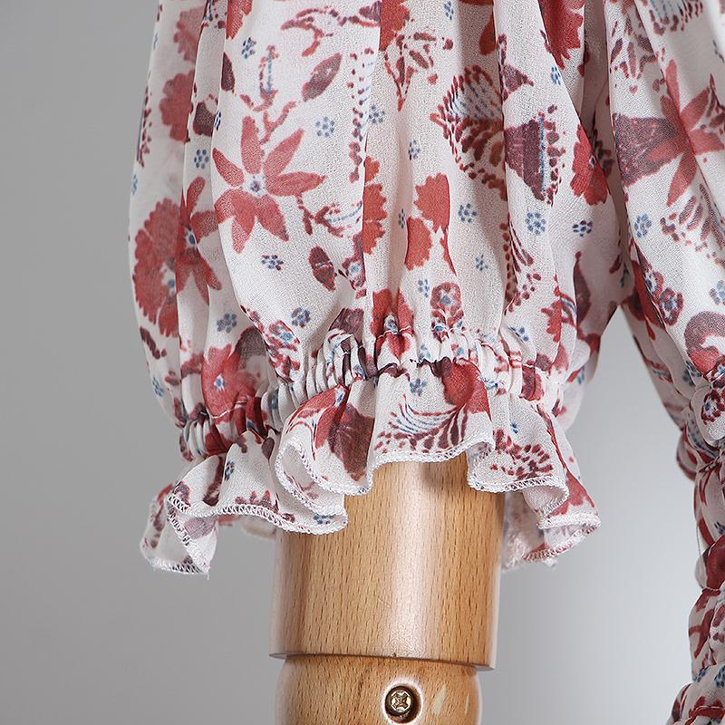 HERMOSA Floral V-Neck Midi Dress