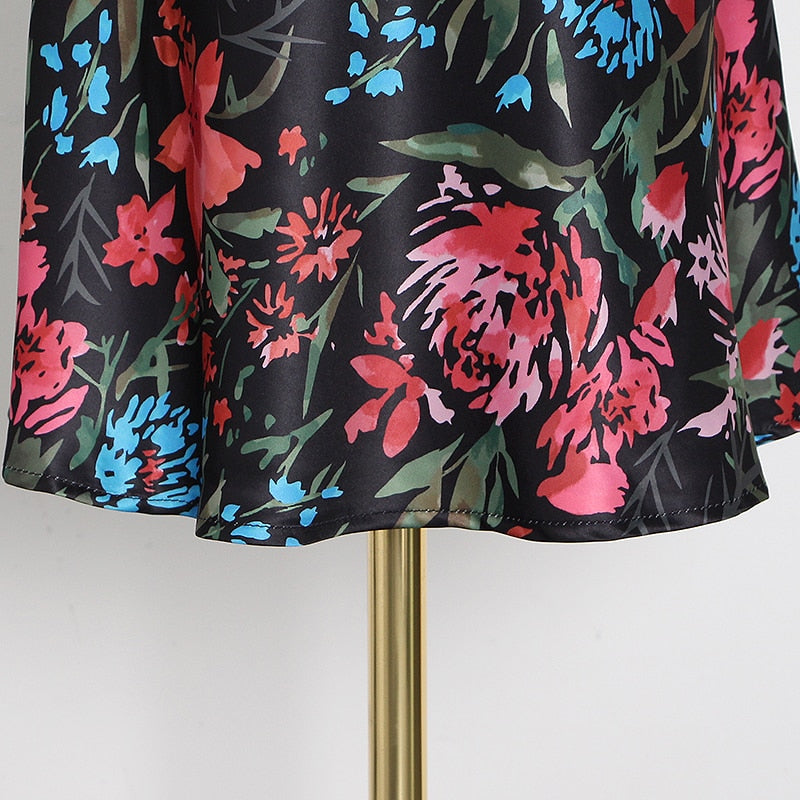 Mermaid Flowery High Waist Zipper Skirt