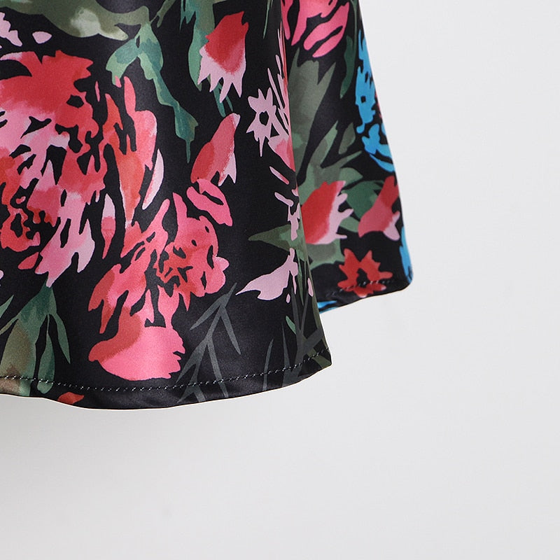 Mermaid Flowery High Waist Zipper Skirt