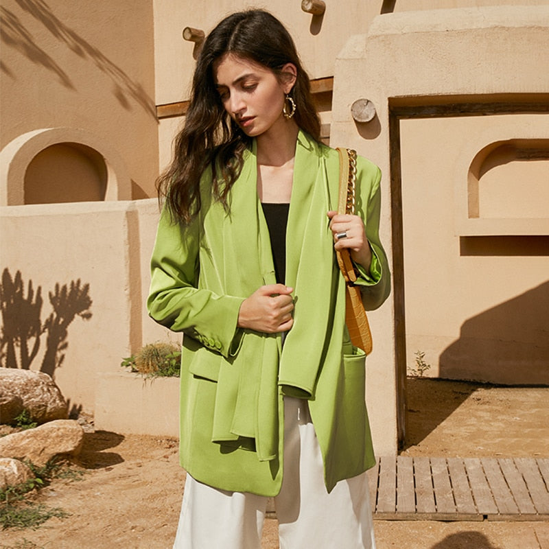 Draped Lapel Blazer-blazer-Primetime-Looks