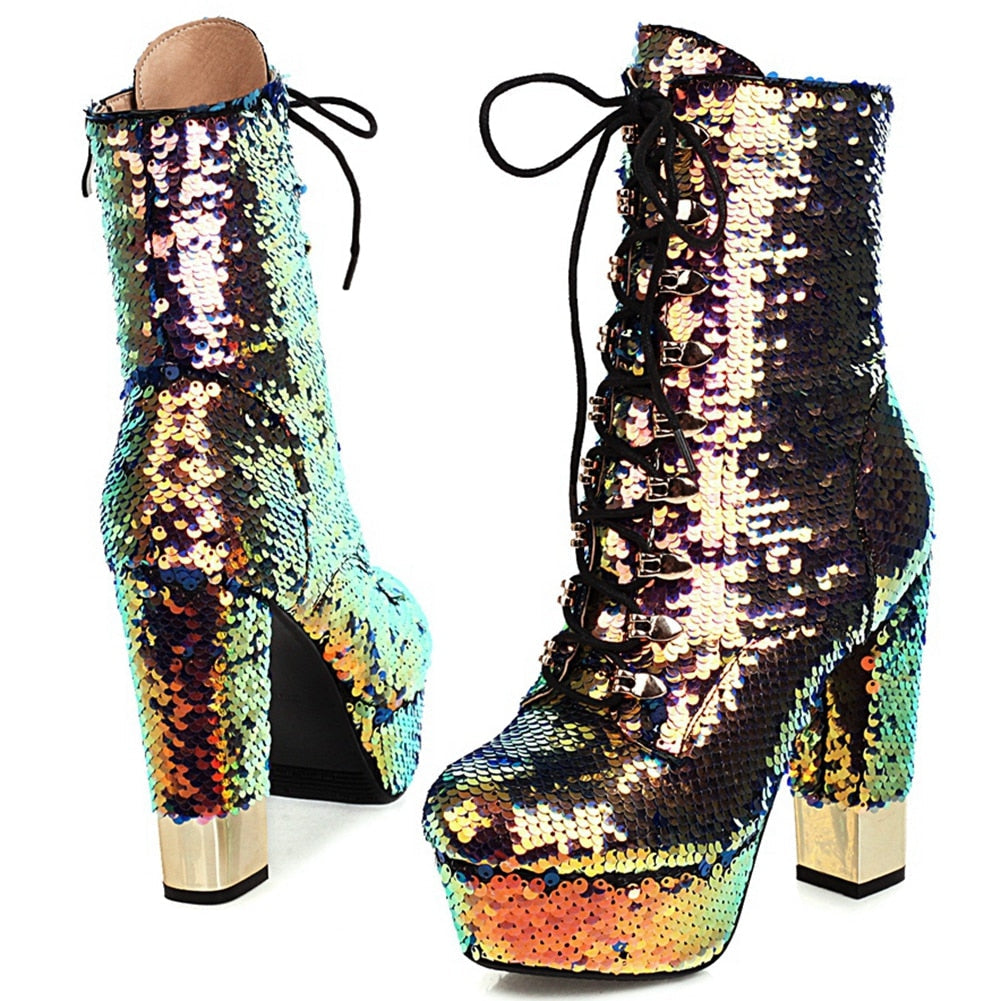 High-heeled Sequins boot