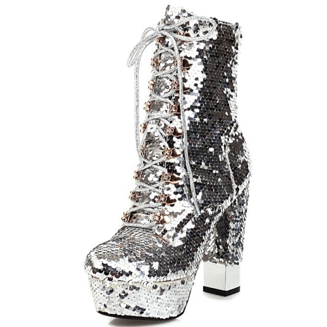 High-heeled Sequins boot