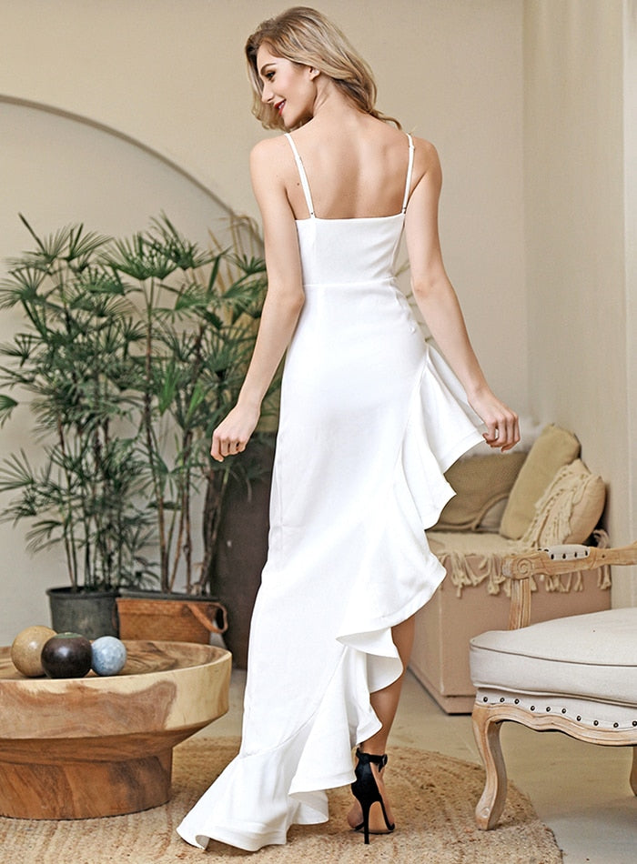 LALA Asymmetrical Ruffled Dress