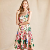ALESSA Floral Print Midi Dress