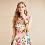 ALESSA Floral Print Midi Dress