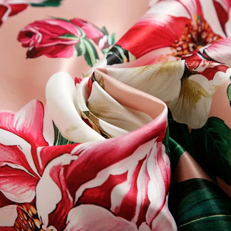 ALESSA Floral Print Midi Dress
