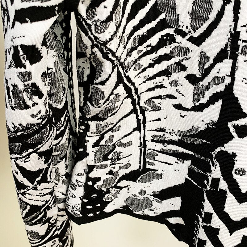 Jacquard print short lapel blazer