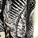 Jacquard print short lapel blazer