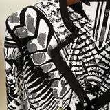 Jacquard print short lapel blazer