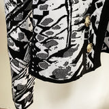 Jacquard print short lapel blazer