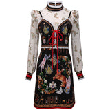 ARETHA Embellished Vintage Mini Dress