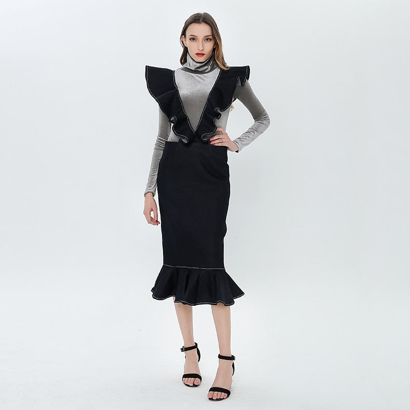 TALLULAH Ruffled Midi Dress