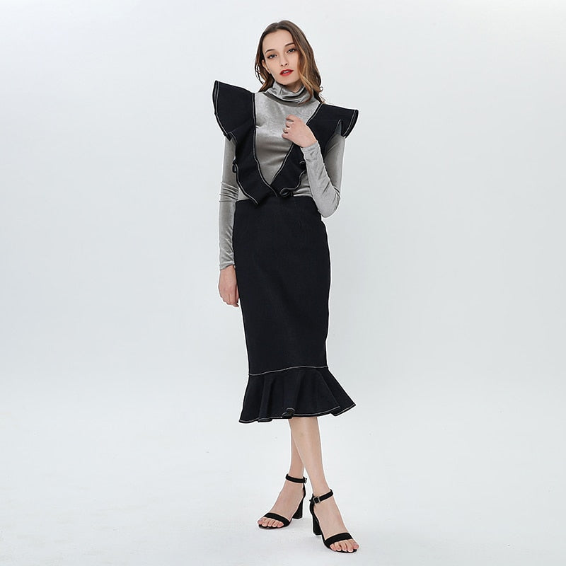 TALLULAH Ruffled Midi Dress