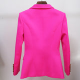 Hot Pink Double-breasted Blazer