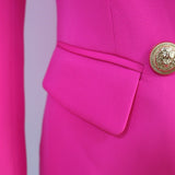 Hot Pink Double-breasted Blazer