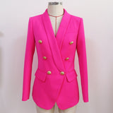 Hot Pink Double-breasted Blazer