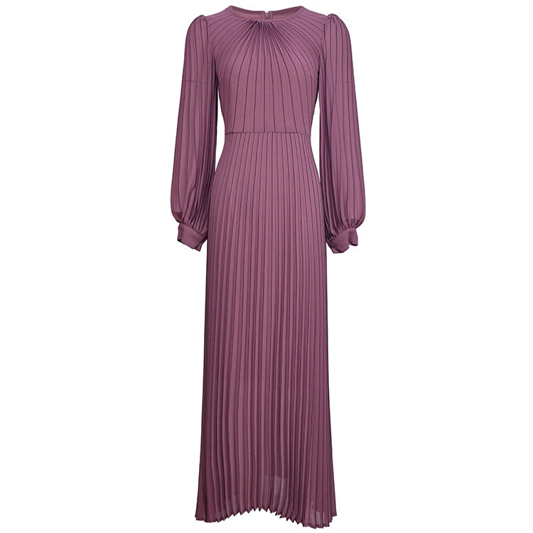 MARIA Pleated Maxi Dress in colors