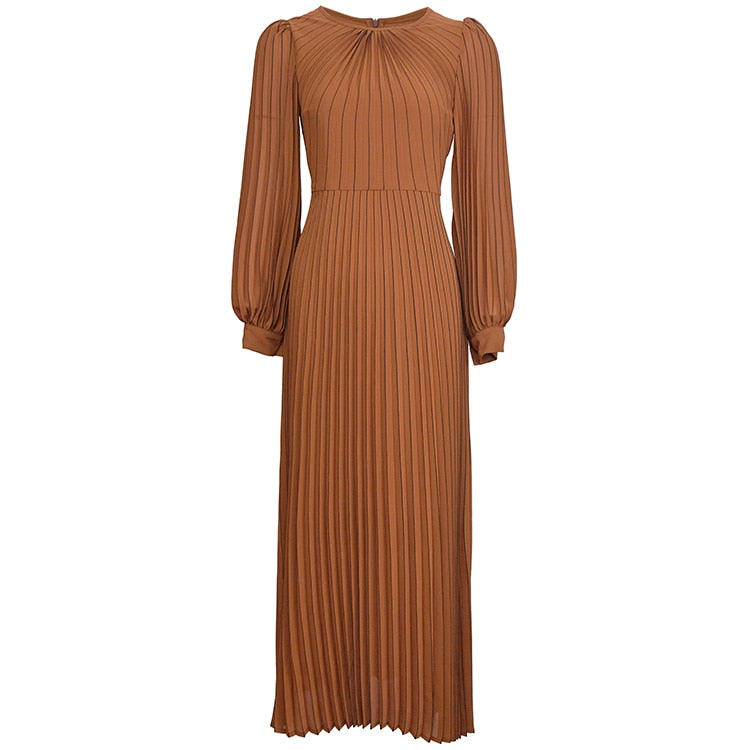 MARIA Pleated Maxi Dress in colors