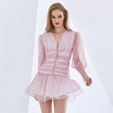 LUCINDA Checkered Mini Dress in colors