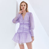 LUCINDA Checkered Mini Dress in colors