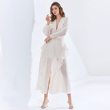 ZORAYA Ruffled Midi Dress in colors