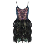 SARITA Feather Party Mini Dress