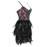SARITA Feather Party Mini Dress