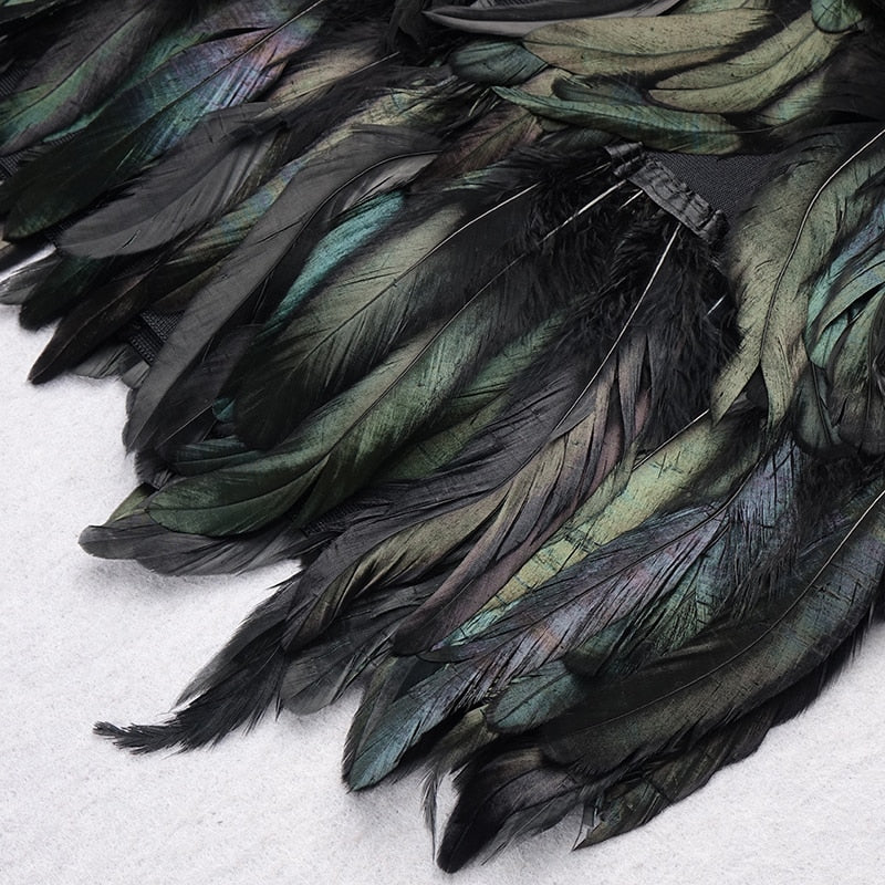 SARITA Feather Party Mini Dress