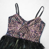 SARITA Feather Party Mini Dress