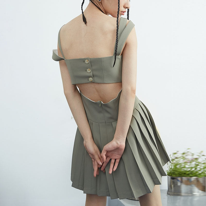 AKIRA Pleated Mini Dress