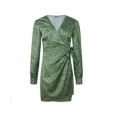 JULIANA Tiger Print Mini Wrap Dress