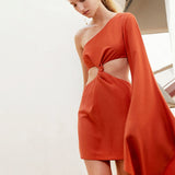 CHERI One-Shoulder Mini Dress in colors