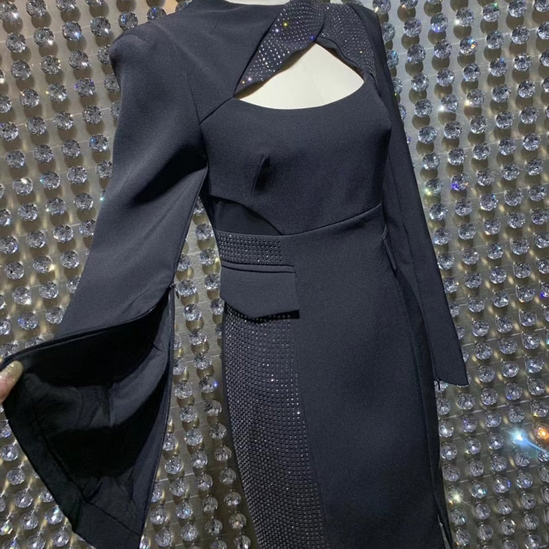 BETHANY Sequins Panel Midi Dress