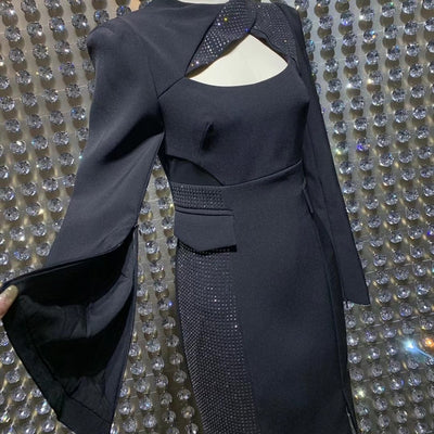 BETHANY Sequins Panel Midi Dress