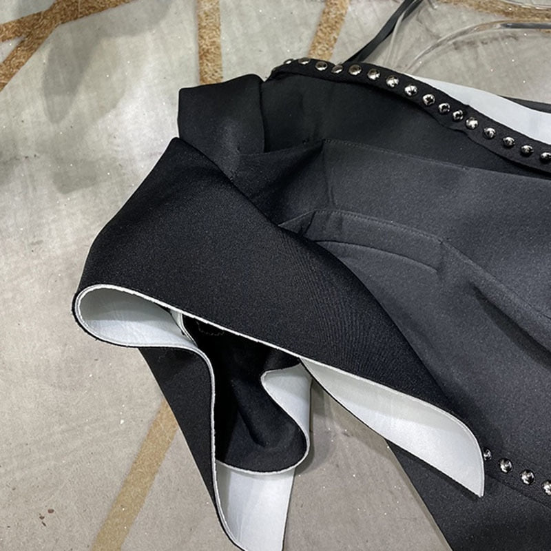 Origami Black-White Mini Dress