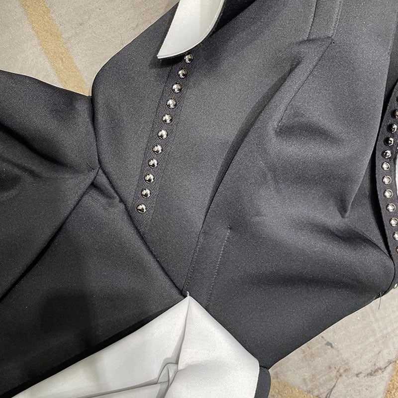 Origami Black-White Mini Dress
