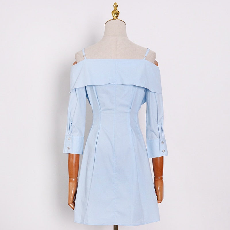 Off-shoulder Mini Dress in colors