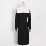 TILDA Wide Collar Button-Down Midi Dress in colors