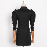 KELLY Ruched and Ruffled Mini Dress in colors