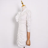 KELLY Ruched and Ruffled Mini Dress in colors